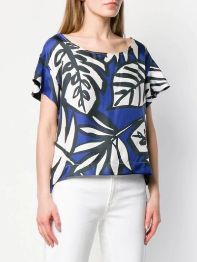 Shop Altea Palm Print Blouse - Blue
