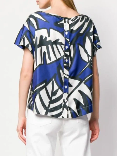 ALTEA PALM PRINT BLOUSE - 蓝色