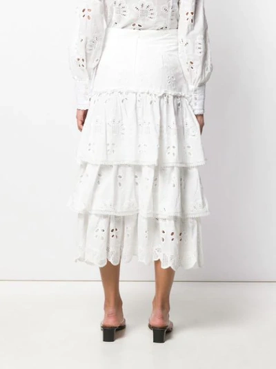 Shop Alexis Broderie Anglaise Ruffed Skirt In White