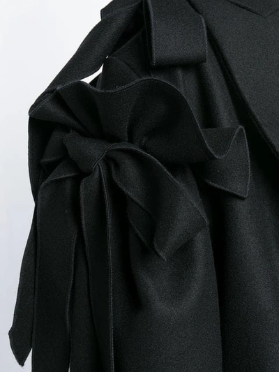 Shop Simone Rocha Ruffle Bow Coat In Black