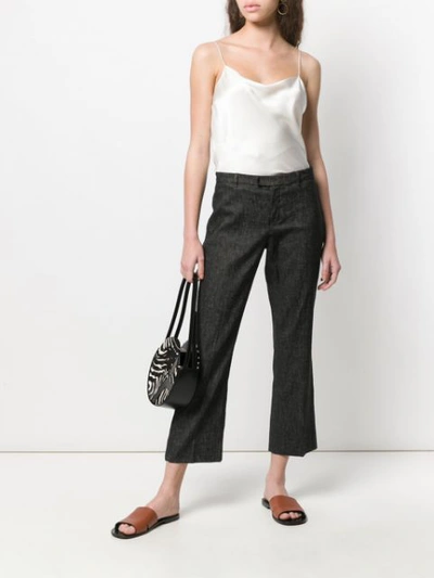 Shop Max Mara Flared Cropped Trousers In Black