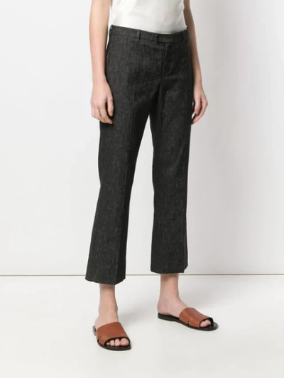 Shop Max Mara Flared Cropped Trousers In Black