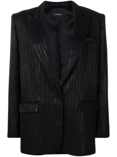 Shop Isabel Marant Lurex Striped Blazer In Black