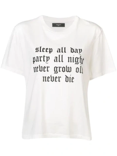 Shop Amiri Slogan Short-sleeve T-shirt - White