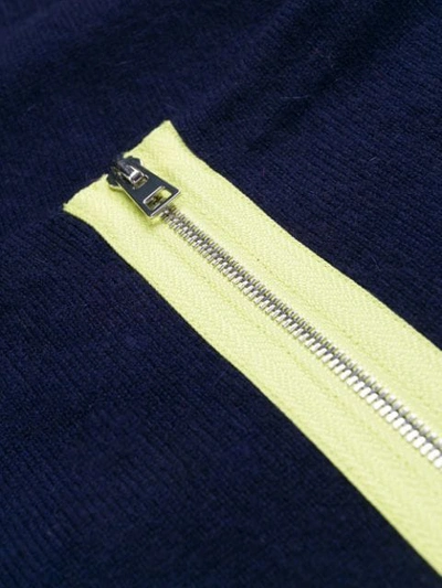 Shop Diane Von Furstenberg Contrasting Zip Sweater In Blue