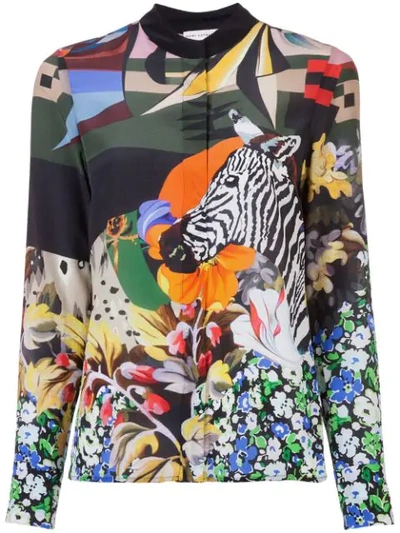 Shop Mary Katrantzou Bluse Mit Zebra-print In Multicolour