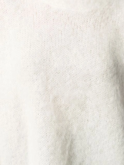 Shop Helmut Lang Furry Knit Jumper In White