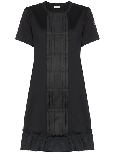 Shop Moncler Ruffle Detail Dress In Black