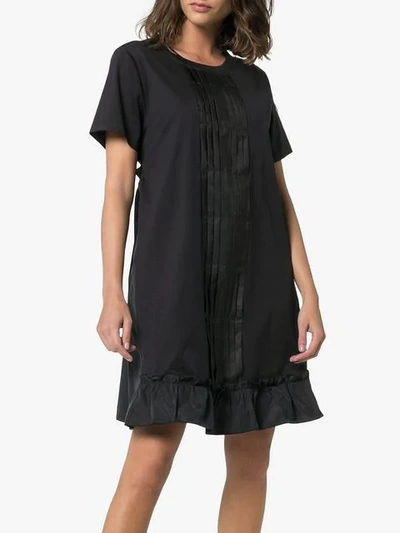 Shop Moncler Ruffle Detail Dress In Black