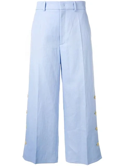 Shop Joseph Wide-leg Trousers In Blue