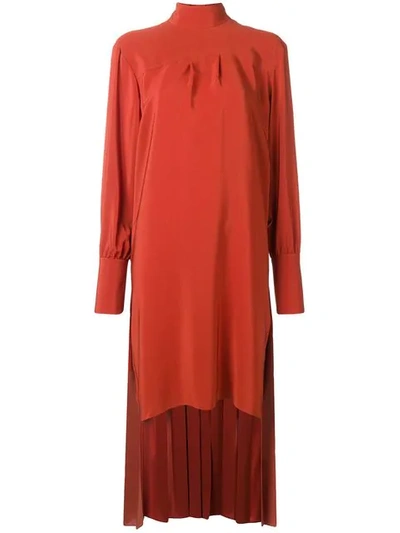Shop Chloé High-low Hem Dress In Red