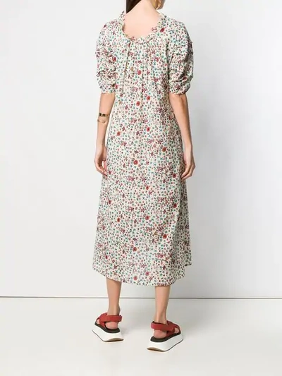 Shop Tsumori Chisato Midi Dress With Flower & Star Prints - Neutrals