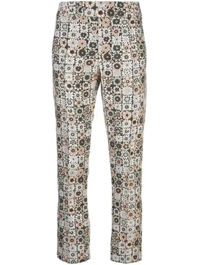 Shop Smythe Graphic Print Straight Leg Trousers In Brown