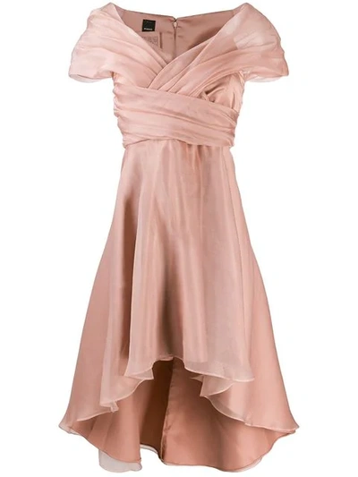 Shop Pinko Draped Neckline Dress - Neutrals