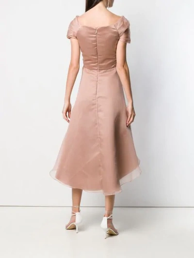 Shop Pinko Draped Neckline Dress - Neutrals