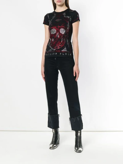 Shop Philipp Plein Line Skull T-shirt - Black