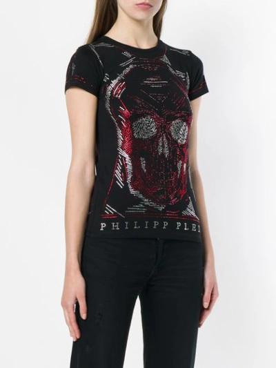 Shop Philipp Plein Line Skull T-shirt - Black