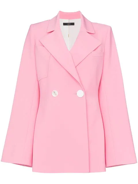 Ellery Calling Card Oversized Double-breasted Crepe Blazer In Pink ...