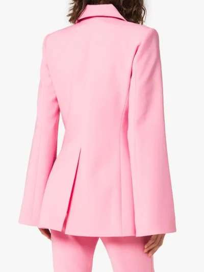 Shop Ellery Calling Card Wool Blend Blazer Jacket In Pink