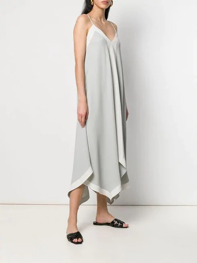 Shop Fabiana Filippi Striped Slip Dress - Grey