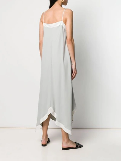 Shop Fabiana Filippi Striped Slip Dress - Grey
