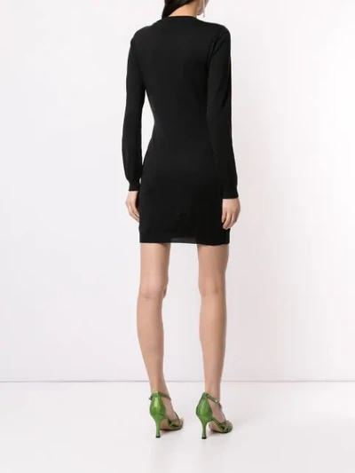 Shop Moschino Scarf Detail Mini Dress In Black