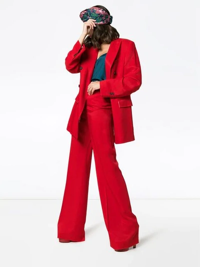 Shop Golden Goose Valerie Double-breasted Blazer In Red