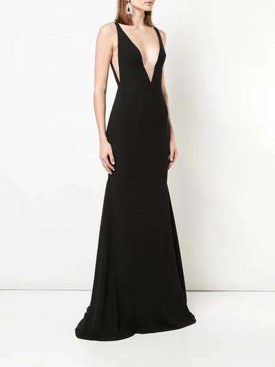 Shop Alex Perry Plunge Gown In Black