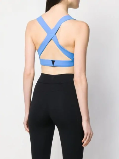 Shop No Ka'oi Crisscross Compression Top In Blue