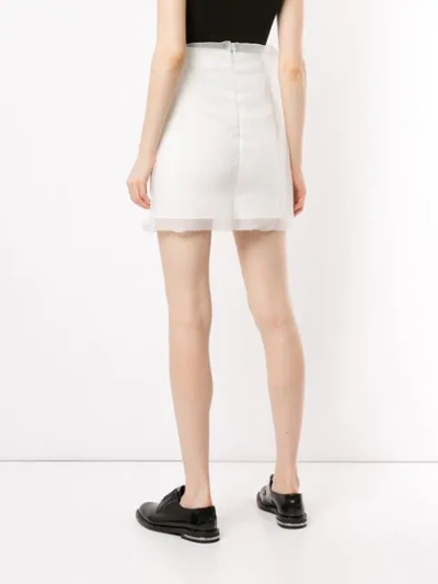 Shop Yang Li Organza Puffball Mini Skirt In White