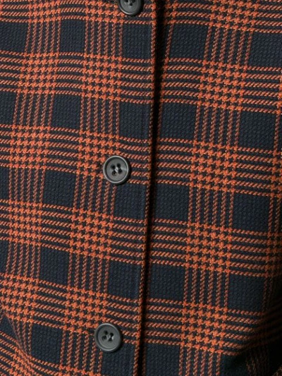 Shop Red Valentino Checked Pussy Bow Coat In Blue