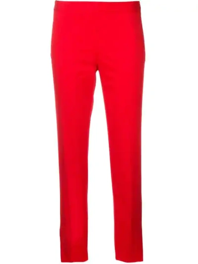 Shop Alberto Biani Mid-rise Cropped Trousers In Red