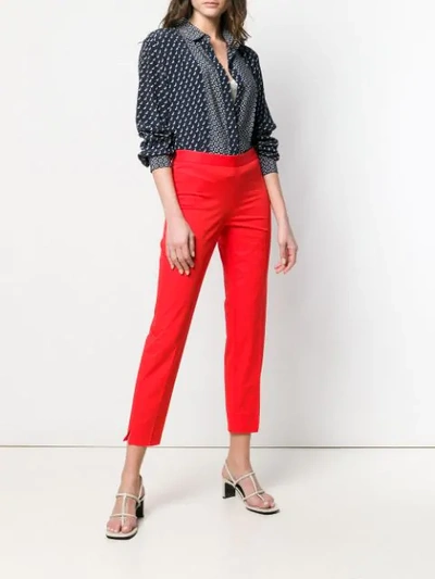 Shop Alberto Biani Mid-rise Cropped Trousers In Red