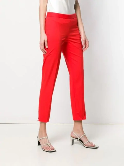 Shop Alberto Biani Mid-rise Cropped Trousers In Red