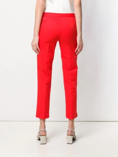 Shop Alberto Biani Mid-rise Cropped Trousers In Red