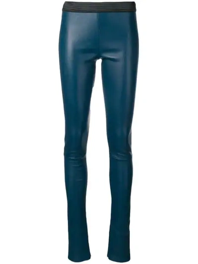 Shop Drome Leggings-style Skinny Trousers In Blue