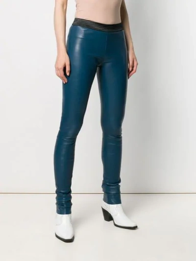 Shop Drome Leggings-style Skinny Trousers In Blue