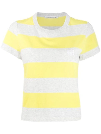 Shop Alexander Wang Striped Short-sleeve T-shirt In Grey