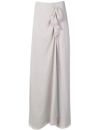 Shop Giorgio Armani Asymmetric Wrap Skirt In Grey