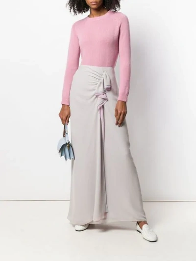 Shop Giorgio Armani Asymmetric Wrap Skirt In Grey