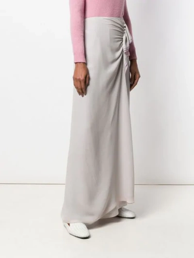 Shop Giorgio Armani Asymmetric Wrap Skirt In Grey