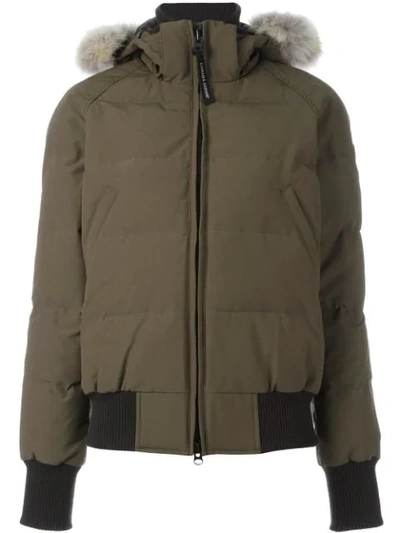 Shop Canada Goose Hooded Padded Jacket In Green