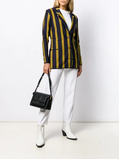 Pre-owned Jean Paul Gaultier 1991 Striped Single Breasted Blazer In Blue