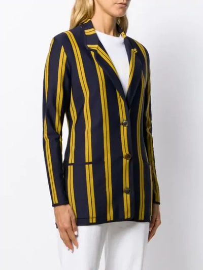Pre-owned Jean Paul Gaultier 1991 Striped Single Breasted Blazer In Blue
