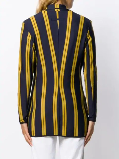 Pre-owned Jean Paul Gaultier 1991 Striped Single Breasted Blazer In Blue