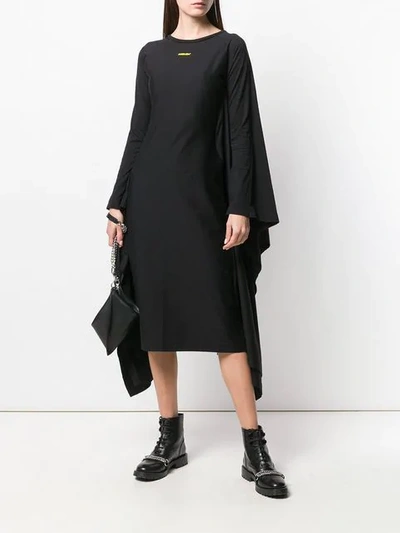 Shop Ambush Draped Back Asymmetric Dress In Black