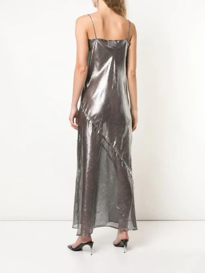 Shop Lisa Marie Fernandez Metallic Effect Sheer Dress In Silver