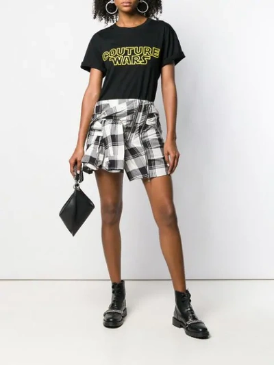 Shop Faith Connexion Check Shirt-sleeve Skirt In Black