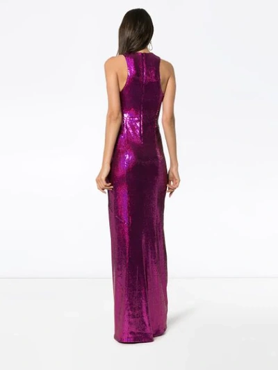 Shop Galvan Sequin-embellished Gown In Pink