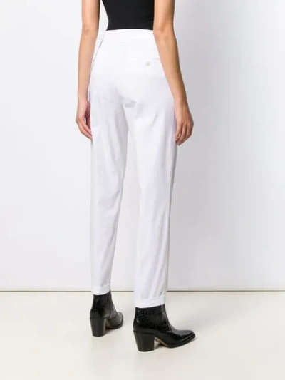 Shop Cambio Creased Tapered Trousers In White